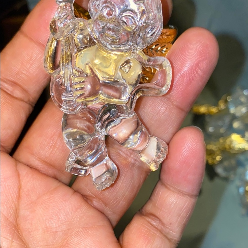 BX44 Bundle of Gold and Clear Decorative Angel and Glass Dove Ornaments 6 Doves - Picture 6 of 9